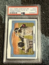 PSA 10 GEM BASEBALL CARD 2021 TOPPS HERITAGE HIGH # COMBO FERNANDO TATIS MACHADO