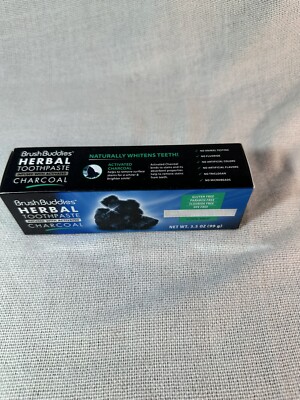 Brush Buddies Herbal Toothpaste Activated Charcoal Cool Mint NO PARABEN 3.5oz