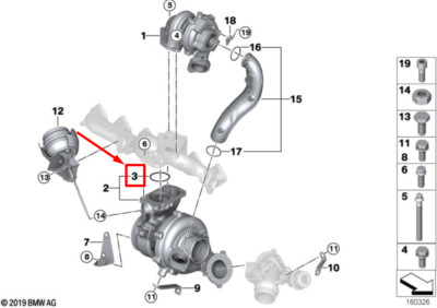 NEW BMW X5 E70 ENGINE TURBOCHARGER SPACER RING 7802595 11657802595 