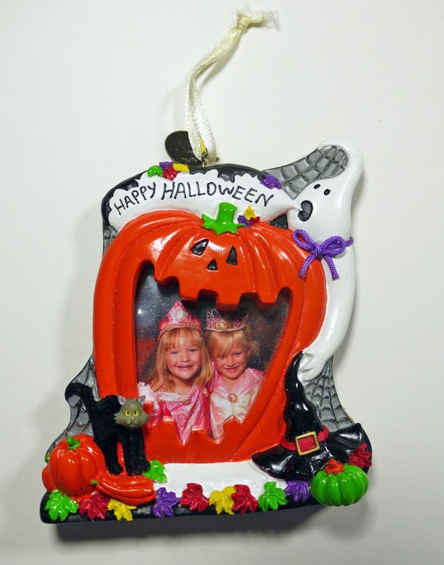 Pumpkin Shaped Picture Frame Halloween Ornament Rare 2001 "LAST ONE I HAVE!"