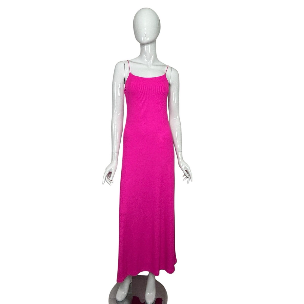 miss selfridge evening dresses Y2K Slip Dress Pink Miss Selfridge Maxi Size 4 Ribbed Stretch No Slit  Coquette