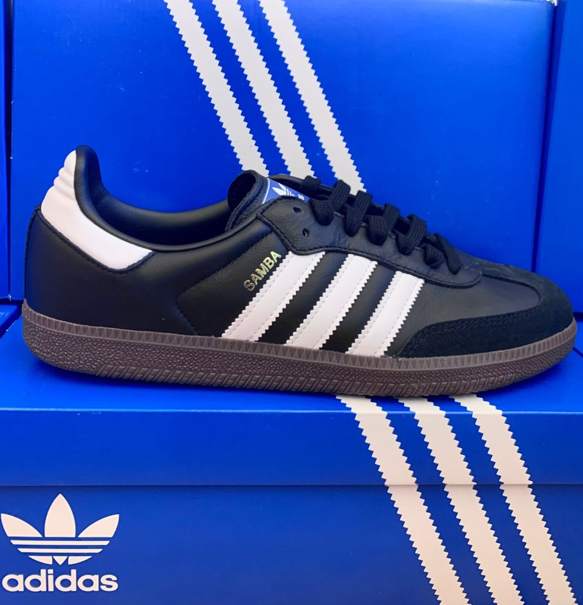 Adidas Men's Samba OG Black/White Shoes B75807 New in Box | eBay