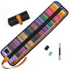 72 Coloured Pencils Set Oil Based Professional Artist Drawing With Roll Up Case