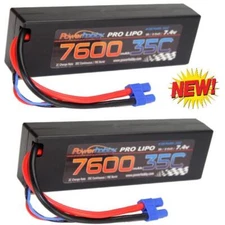 Powerhobby 2s 7.4v 7600mah 35c Lipo Battery w EC3 Plug 2-Cell ( 2 Pack )