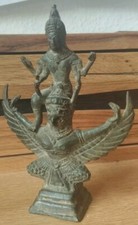 Statua in bronzo del dio Vishnu a strapiombo Garuda. Impero Khmer, Cambogia XVIII