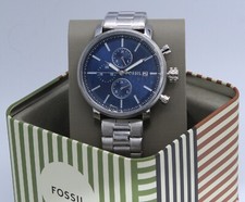 Fossil Rhett Chronograph Silver Blue Men's BQ2846 Watch