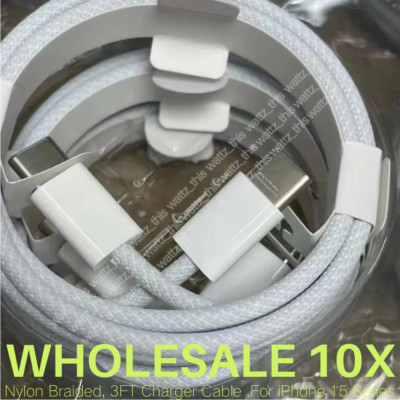 10 PACK USB C Fast Charging Data Cord For iPhone 15 16 Pro USB-C to Type C Cable