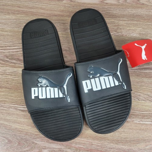 NEW Puma Men's Cool Cat Black/White Slides Sandals Flip Flops Slip On Size  10 | eBay