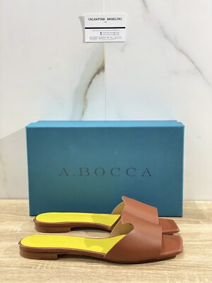 A.Bocca Sandal Woman AB2102 In Leather Cinnamon Luxury Sandal 41