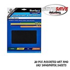 BlueSpot - 20 Piece Assorted Wet And Dry Sandpaper Sheets