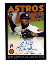 Cristian Javier RC 2021 Topps 1st RC Auto On Card Black Parallel #/199 Astros
