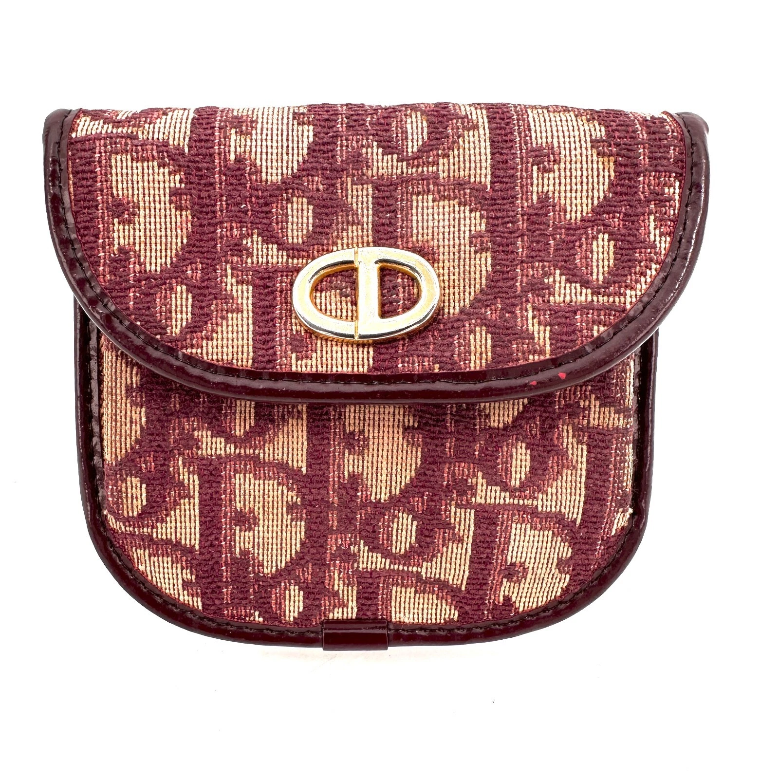Portefeuille porte monnaie Christian Dior Trotter rouge authentique bon état !