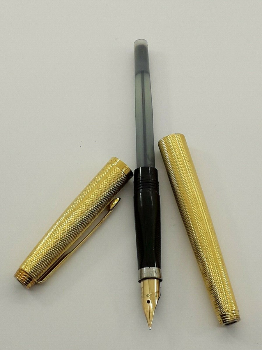 PARKER FOUNTAIN PEN 14K NIB GOLD SIZE F ALL GOLD PLATED MADE