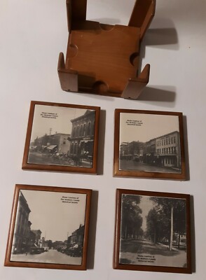 Vintage art Tiles Coasters Real Pictures By McHenry County IL Historic Society.L