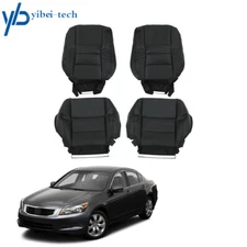 For Honda Accord 2008-2012 Driver Passenger Bottom Top Leather Seat Cover Black