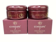 2 Conjure Majic Hair Conditioner Smoothing Mask Curly Dry Damaged Hair 8oz Magic