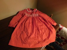 Polly Flinders Smocked Bodice Red Toddler Holiday Dress Vintage Size 5