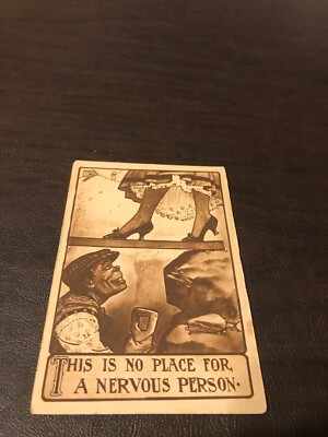 HUMOR - UNPOSTED POSTCARD - THIS IS NO PLACE FOR A NERVOUS PERSON