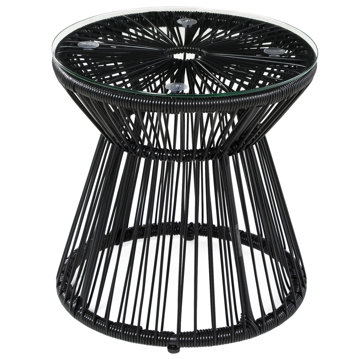 Wicker drum cheap end table
