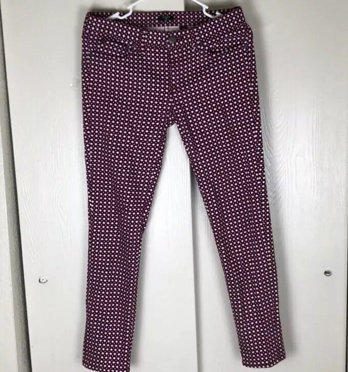 Pantalon Skinny Velours Côtelé J.Crew Taille 24 - Rouge Bordeaux, Stretch - Occasion Très Bon état