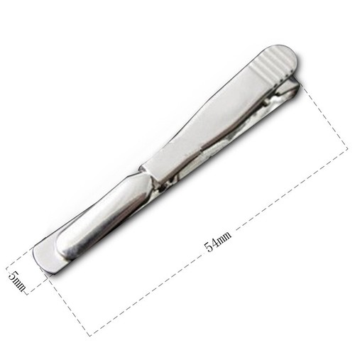 Plain New Silver Clasp Tie Clip Charm Bar Pin Pin Mens Tie Mens Metal Clip - Picture 17 of 19