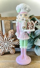 New Pastel Pink Resin Joy Gingerbread Nutcracker Christmas Decor
