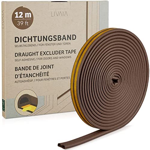 Nastro sigillante autoadesivo impermeabile marrone: 12m nastro sigillante (G8p)