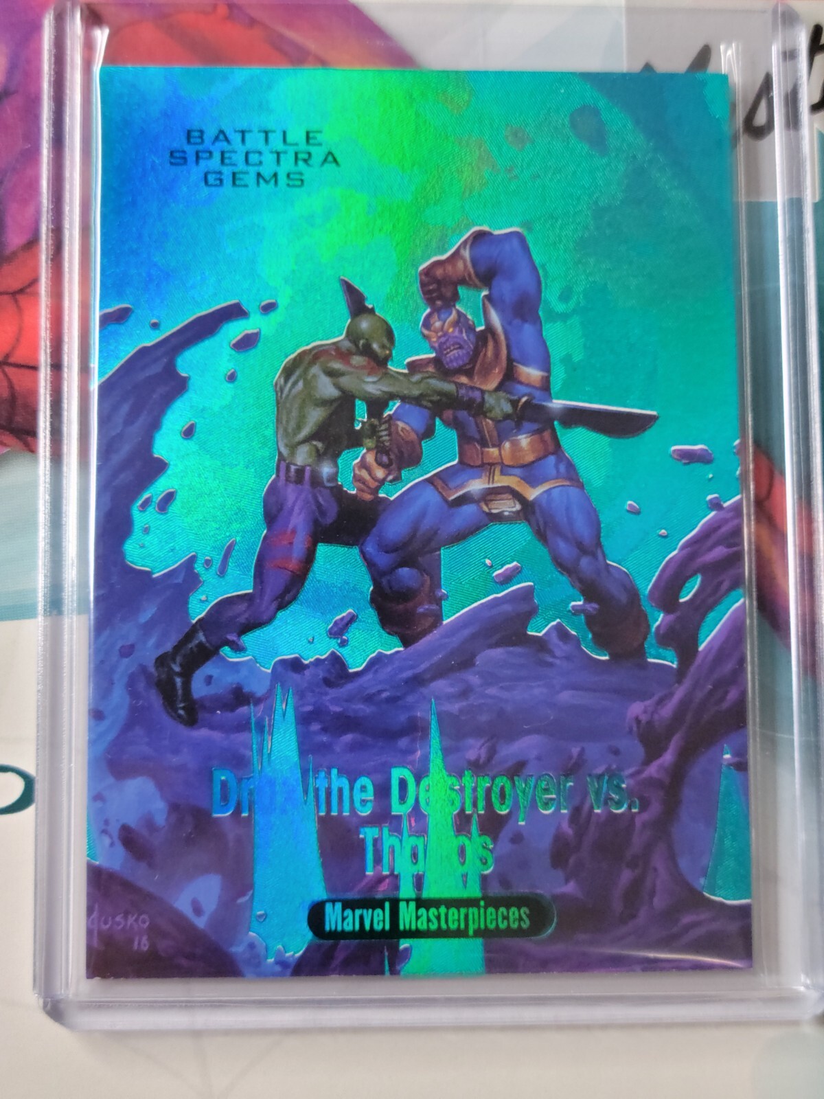 2016 Marvel Masterpieces battle spectra gems Drax Vs Thanos 48/99