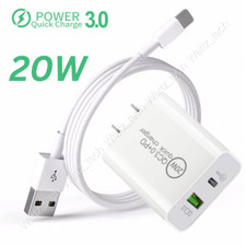 20W PD Fast Wall Charger USB C Power Adapter QC 3.0 For i Phone 14 13 12 11 XR 8