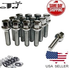 10pc Chrome 12x1.5 Ball Seat Wheel Lug Bolts 40mm Shank Fit Mercedes Stock Wheel