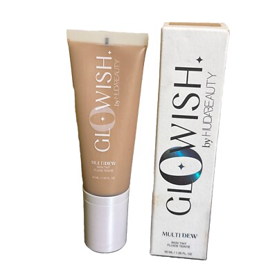 HUDA BEAUTY Glowish MultiDew Skin Tint Foundation - 06 Medium Tan - Authentic