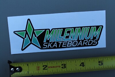 Millennium Skateboard Green Black Star M OG Z69A Vintage Skateboarding STICKER