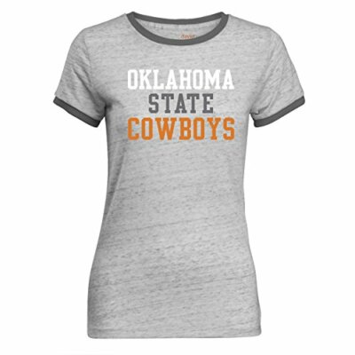 Camp David Women's RingerOklahoma State CowboysT Shirt,Charcoal, X-Large