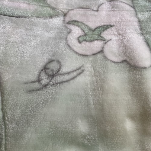 Baby Blanket Fleece Soft 40x54” Sail Boat Fish Ocean Stars Light Green Yellow - Picture 6 of 8