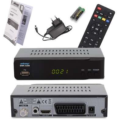 Ankaro DSR 2100 digitaler Full HD 1080p Satelliten Receiver USB HDMI Scart 12V