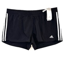 Adidas Gym Shorts Size XL Women  s Pacer 3 Stripe Black White New