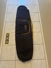 Burton Snowboard Bag 64in Black Yellow Travel Case Fair Cond No Straps