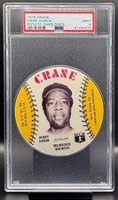 1976 Crane Potato Chips Discs Hank Aaron Brewers Braves Legend HOF PSA 9 MINT