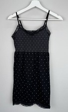 Under Control Slip Dress Womens Size L Black Babydoll Lace Fairy Coquette Y2K