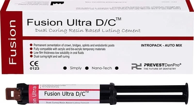 PREVEST Dental FUSION ULTRA DC Dual Curing Resin Based Automix Luting Cement 9gm Pack