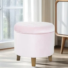 Ottoman with Storage for Living Room & Bedroom | Decorative Home Furniture, Pink