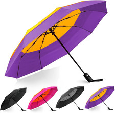 Windproof Compact Travel Umbrellas for Rain   Easy Auto Open Close, Automatic Du