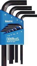 Eklind Metric Hex Wrench Key Set 9pc Short 1.5-10mm 10509 Made in USA