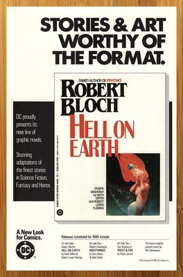 1985 DC Comics Robert Bloch Hell on Earth Vintage Print Ad/Poster Promo Art 80s