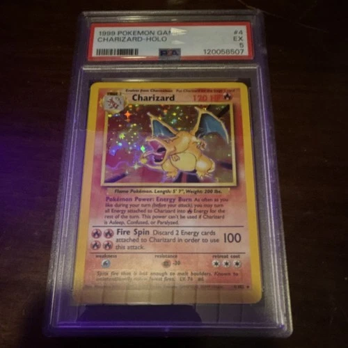 Pokémon Charizard Base Set Holo Rare PSA 5 EX #4 1999 English