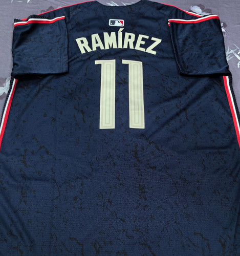 José Ramírez #11 CLE City Navy Cool Base Sewn Stitched Jersey.
