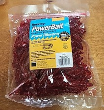 Vintage Berkley Powerbait  6” Power Ribworm.  100ct. Candy Apple