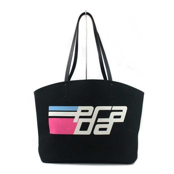 Super  PRADA Tote Bag with Pouch 1BG220 Made in Italy Canapa CANAPA Black Should thumbnail 2
