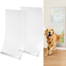 2 Pack Dog Door Flaps with Extra Large Dog Door, 17.95" x 9.92" Flexible Dogg...