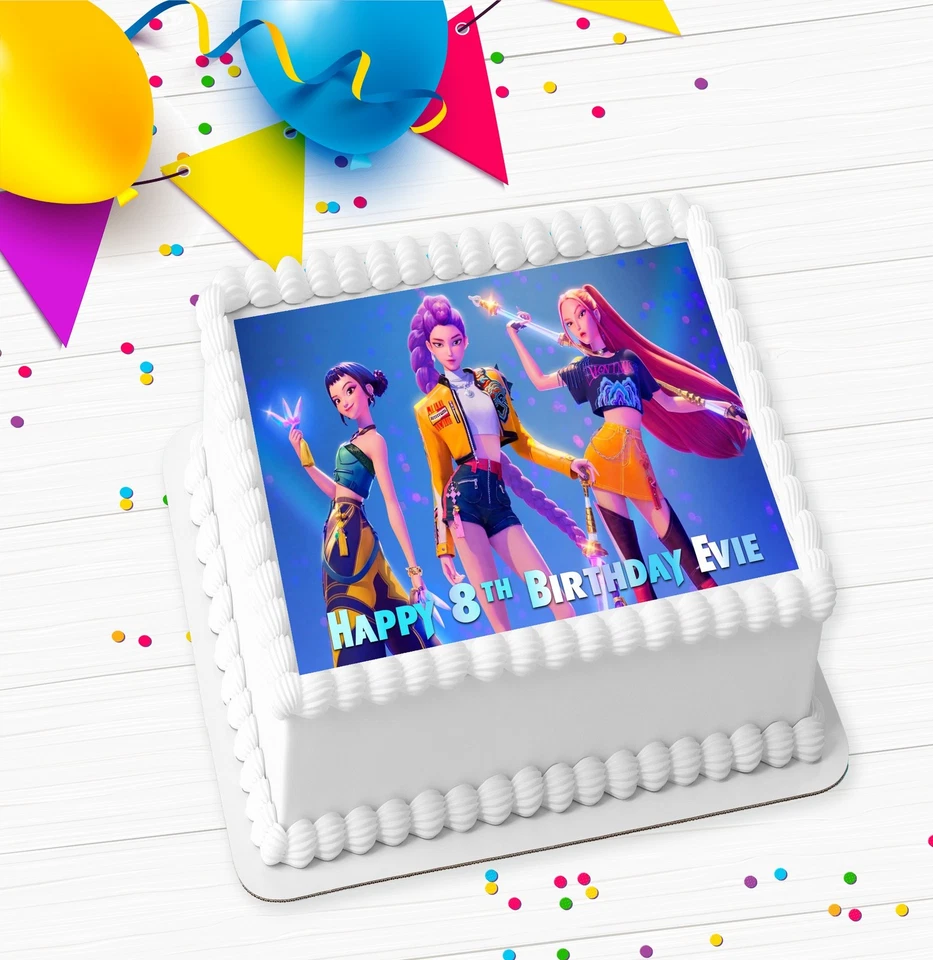 CUSTOM POP DEMON BIRTHDAY PERSONALISED ICING EDIBLE COSTCO CAKE TOPPER GC-466 - Image 3 of 3